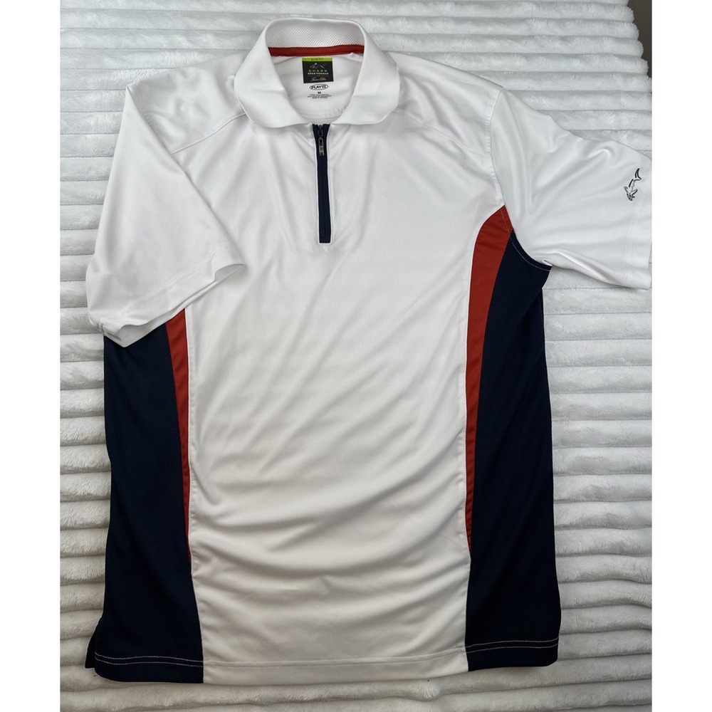 Greg Norman Mens Polo Shirt Slim Fit Play Dry Tasso Elba Red /white‎ /Blue